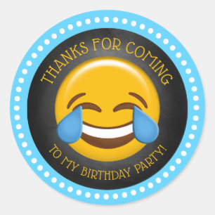 Cute Emoji Birthday Hartelijk dank Ronde Sticker