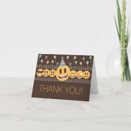 Cute Emoji Birthday Party - Hartelijk dank - kaart