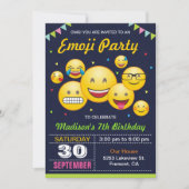 Cute Emoji Birthday Party Kaart (Voorkant)