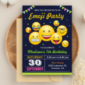 Cute Emoji Birthday Party Kaart