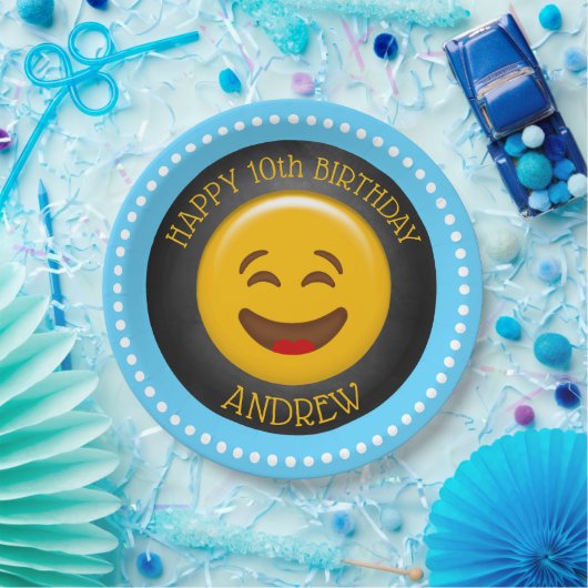 Cute Emoji Birthday Party Papieren Bordje (Feest)