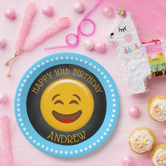 Cute Emoji Birthday Party Papieren Bordje (Feest)