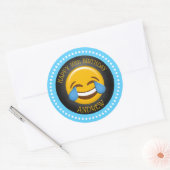 Cute Emoji Birthday Party Ronde Sticker (Envelop)