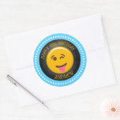 Cute Emoji Birthday Party Ronde Sticker (Envelop)
