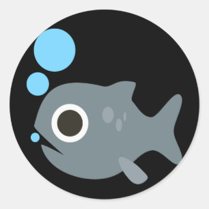 Cute Emoji Fish Ronde Sticker