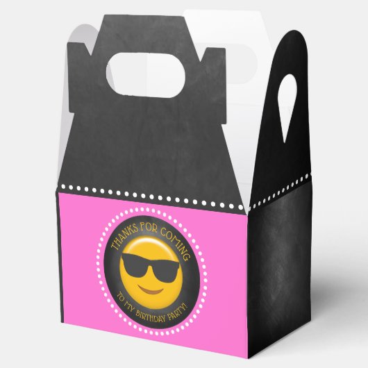 Cute Emoji Girl's Birthday Party Bedankdoosjes (Geopend)