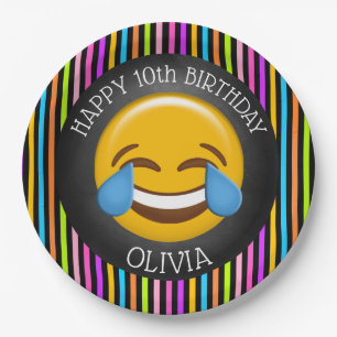 Cute Emoji Girl's Birthday Party Paper Bord
