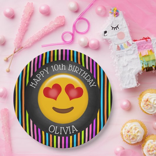 Cute Emoji Girl's Birthday Party Paper Bord (Feest)