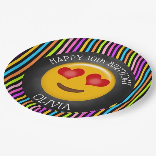 Cute Emoji Girl's Birthday Party Paper Bord (Gekanteld)
