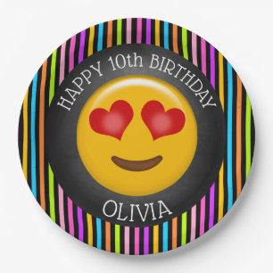 Cute Emoji Girl's Birthday Party Paper Bord