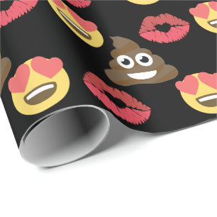 Cute Emoji in liefde, Poop emoji & kisses Cadeaupapier
