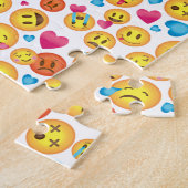 Cute Emoji Print op White Puzzle Legpuzzel (Zijkant)