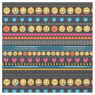 Cute Emoji Stripe Fabric Stof