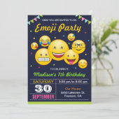 Cute Emoji Verjaardagsfeest Kaart (Staand voorkant)
