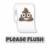 Cute Emoticon Poop and Toilet Paper Sticker (Voorkant)