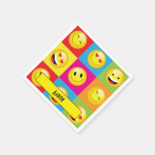Cute Emoticon Yellow Faces Emoji Party Servet (Hoek)