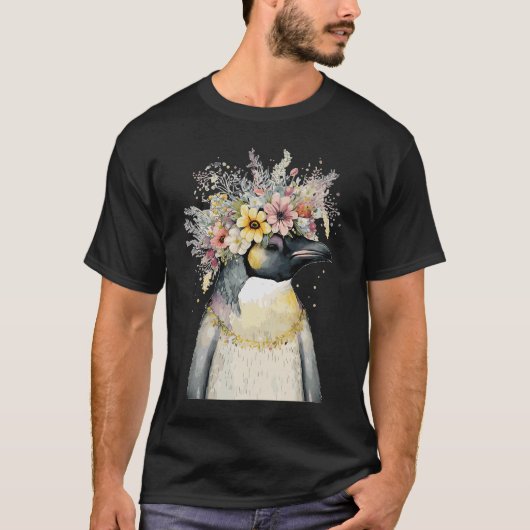 Cute Emperor Penguin Seabird Crown Florence B T-shirt (Voorkant)