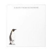Cute emperor pinguin met gepersonaliseerde baby notitieblok (Voorkant)