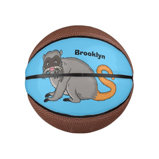 Cute Emperor Tamarin illustration cartoon Basketbal (Voorkant)