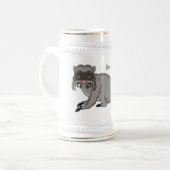 Cute Emperor Tamarin illustration cartoon Bierpul (Voorkant links)