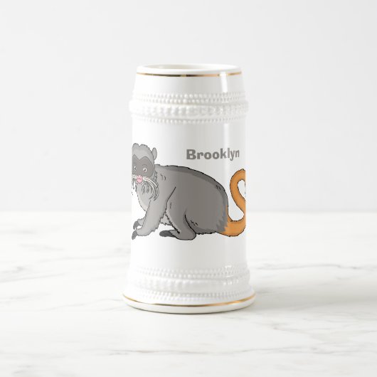 Cute Emperor Tamarin illustration cartoon Bierpul (Center)