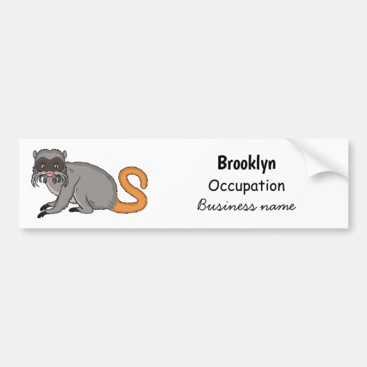 Cute Emperor Tamarin illustration cartoon Bumpersticker (Voorkant)