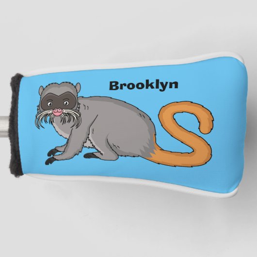 Cute Emperor Tamarin illustration cartoon Golfheadcover (Voorkant)
