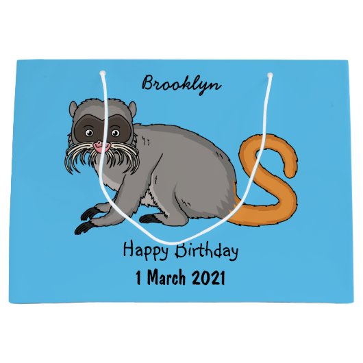 Cute Emperor Tamarin illustration cartoon Groot Cadeauzakje (Voorkant)