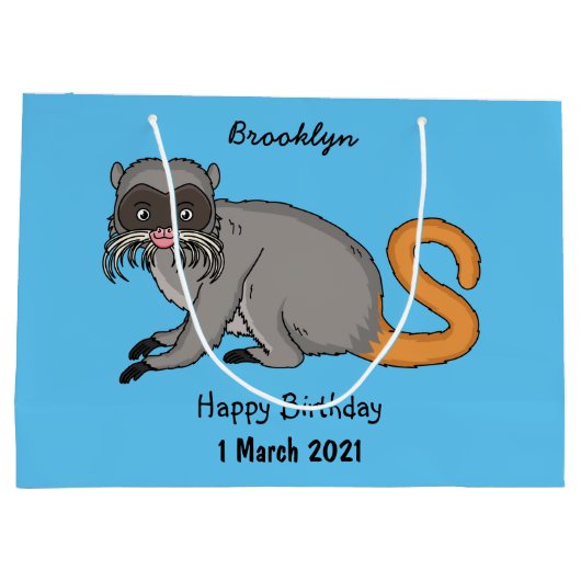 Cute Emperor Tamarin illustration cartoon Groot Cadeauzakje (Achterkant)