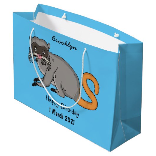 Cute Emperor Tamarin illustration cartoon Groot Cadeauzakje (Achterkant Gekanteld)