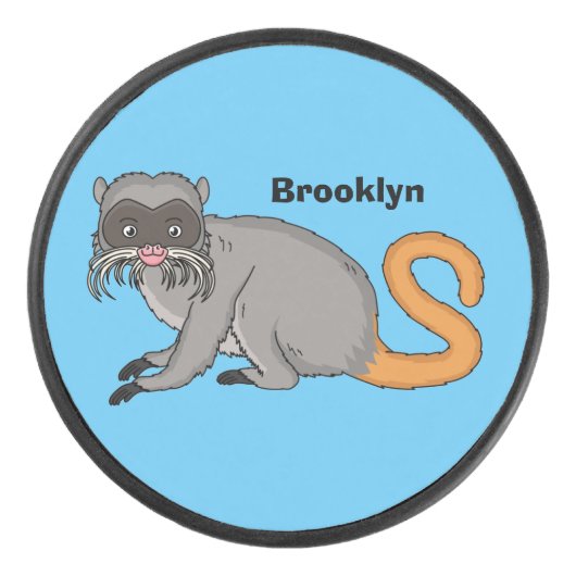 Cute Emperor Tamarin illustration cartoon Hockey Puck (Voorkant)