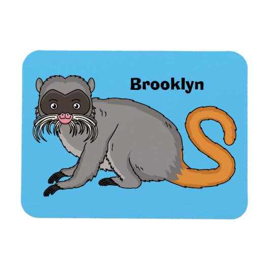 Cute Emperor Tamarin illustration cartoon Magneet (Horizontaal)