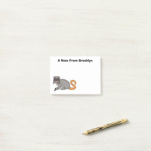 Cute Emperor Tamarin illustration cartoon Post-it® Notes (Op bureau)
