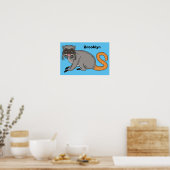 Cute Emperor Tamarin illustration cartoon Poster (Keuken)