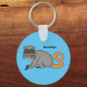 Cute Emperor Tamarin illustration cartoon Sleutelhanger (Voorkant)