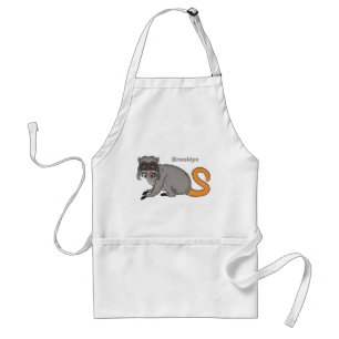 Cute Emperor Tamarin illustration cartoon Standaard Schort