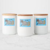 Cute Emperor Tamarin illustration cartoon Voedselcontainer Etiket (Flessen)