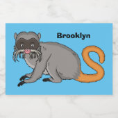 Cute Emperor Tamarin illustration cartoon Voedselcontainer Etiket (Enkel label)