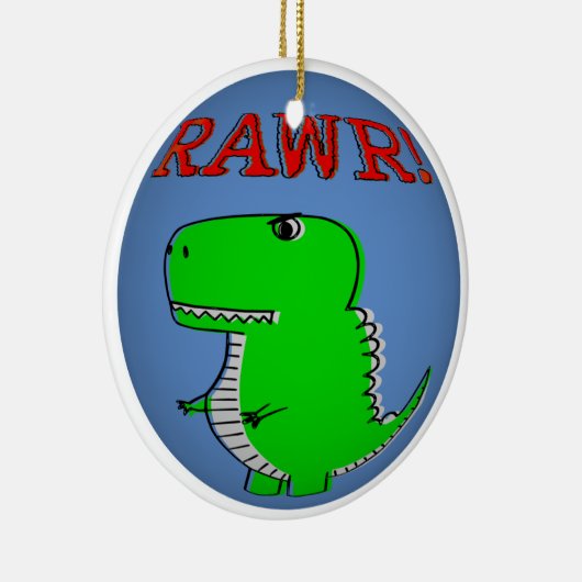 Cute en Angry Cartoon T-Rex RAWR Keramisch Ornament (Rechts)