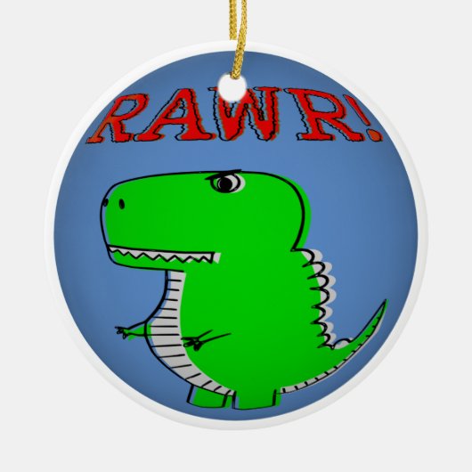 Cute en Angry Cartoon T-Rex RAWR Keramisch Ornament (Voorkant)