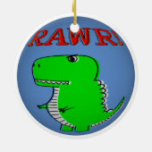 Cute en Angry Cartoon T-Rex RAWR Keramisch Ornament (Achterkant)