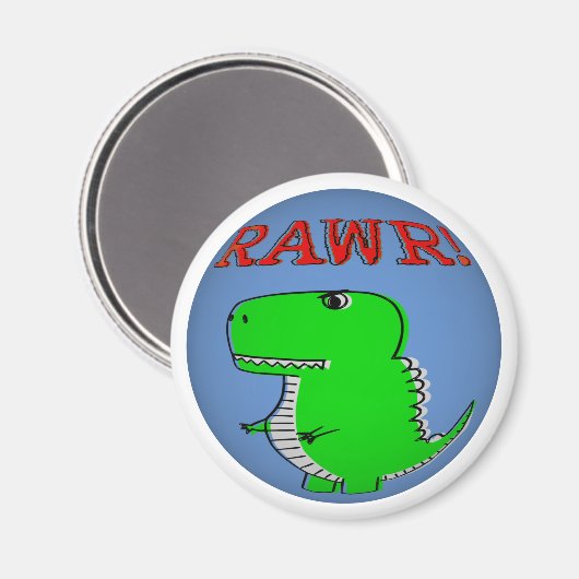 Cute en Angry Cartoon T-Rex RAWR Magneet (Voorkant / Achterkant)