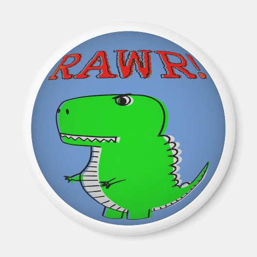 Cute en Angry Cartoon T-Rex RAWR Magneet (Voorkant)