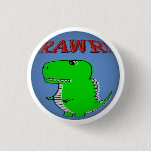 Cute en Angry Cartoon T-Rex RAWR Ronde Button 3,2 Cm