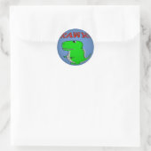 Cute en Angry Cartoon T-Rex RAWR Ronde Sticker (Tas)