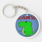 Cute en Angry Cartoon T-Rex RAWR Sleutelhanger (Voorkant)
