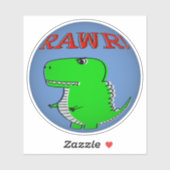 Cute en Angry Cartoon T-Rex RAWR Sticker (Vel)