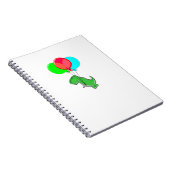 Cute en Angry Dino vliegen met partijballonnen Notitieboek (Rechterzijde)