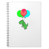 Cute en Angry Dino vliegen met partijballonnen Notitieboek (Voorkant)