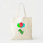 Cute en Angry Dino vliegen met partijballonnen Tote Bag (Voorkant)